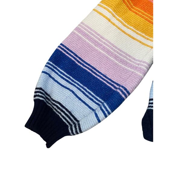 Old Navy Knit Sweater Striped Rainbow Wool Blend Girls Large 10-12 Top - Picture 3 of 6